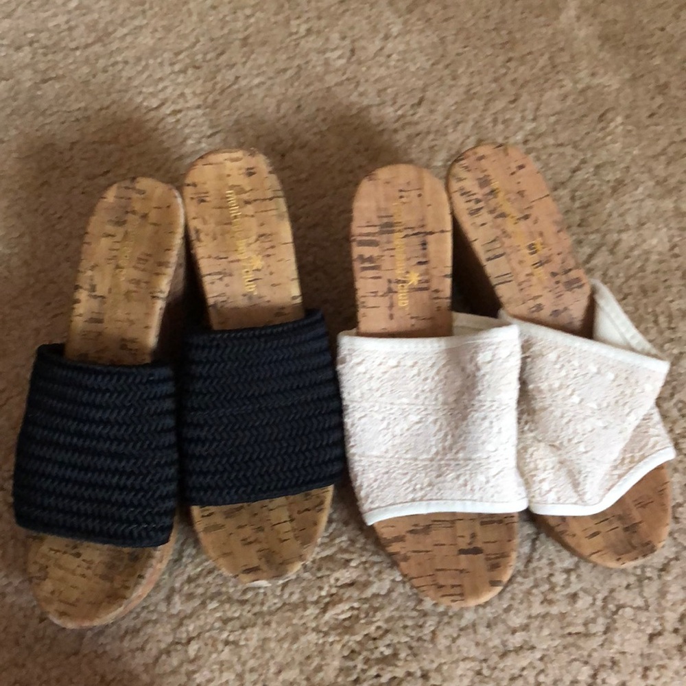 Two pairs of wedge sandals